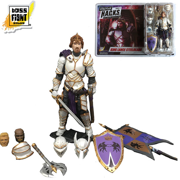 Boss Fight Studio Vitruvian H.A.C.K.S. King Lance Steelblade King of Accord 1:18 Scale Action Figure